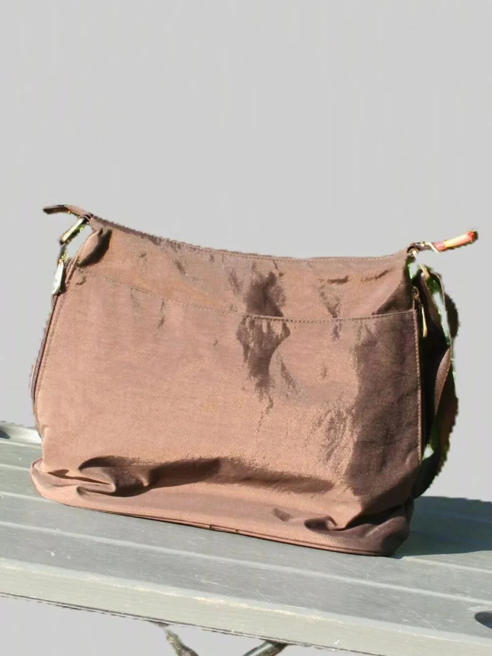 Baggallini Brown Gold Helsinki Hobo Bag